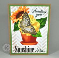 Sunshine Kisses Sunflowers card - Kitchen Sink Stamps STAMPtember