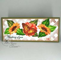 Thinking of You Sunflowers card - Kitchen Sink Stamps STAMPtember