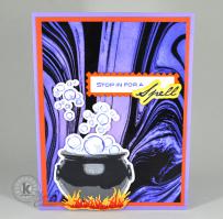 Bubbling Cauldron Halloween card - Kitchen Sink Stamps