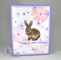 Easter Bunny Flowers card - Kitchen Sink Stamps