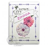 Pink and Lavander Zinnia Seed Packet - Kitchen Sink Stamps
