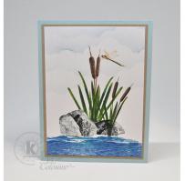 Cattails and Rocks Card - Kitchen Sink Stamps