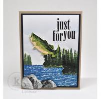 Jumping Lake Fish Card - Kitchen Sink Stamps