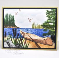 Canoe Boundary Water Scene Card - Kitchen Sink Stamps