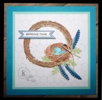 Spring Time Wreath Card - Kitchen Sink Stamps