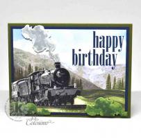 Birthday Train card - Kitchen Sink Stamps