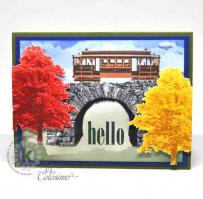Cable car Hello Bridge card - Kitchen Sink Stamps