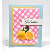 Pink Lemon Aid Hello Sunshine Card - Kitchen Sink Stamps