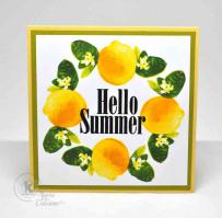 Hello Summer Lemon Wreath Card - Kitchen Sink Stamps