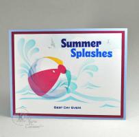 Beach Ball Summer Splashes card - Kitchen Sink Stamps