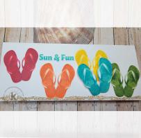 Rainbow Flip Flops card - Kitchen Sink Stamps