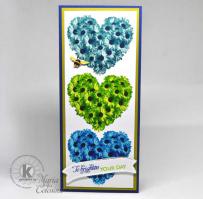 Slimline Green and Blue Daisies card - Kitchen Sink Stamps