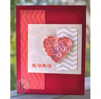 Red Sweetheart Roses Valentine Card - Kitchen Sink Stamps
