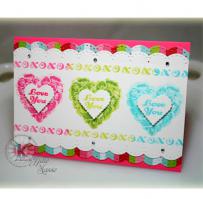 Colorful Sweetheart Roses Valentine Card - Kitchen Sink Stamps