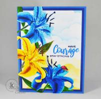 Blue and Yellow Tiger Lilies Courage Card - Kitchen Sink Stamps