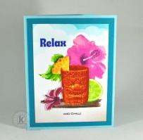 Tiki Time Relax card from Kitchen Sink Stamps