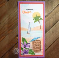Tiki Time Beach scene Card from Kitchen Sink Stamps