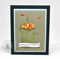 Clownfish Swimming by to say Hi Card - Kitchen Sink Stamps