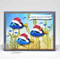 Holiday Fishes Card - Kitchen Sink Stamps