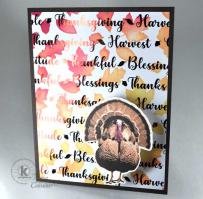 Falling Leaves and Turkey Thanksgiving card - Kitchen Sink Stamps