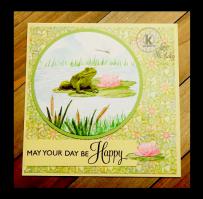 Frog on Lily Pad card - Kitchen Sink Stamps