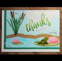 Frog in Pond card with Foil Quill