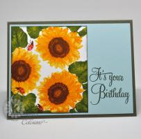 Giant Sunflowers Birthday Card - Kitchen Sink Stamps