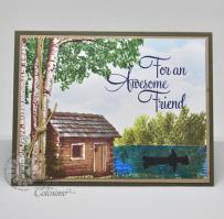 Awesome Friend Lake scene Greeting Card - Kitchen Sink Stamps