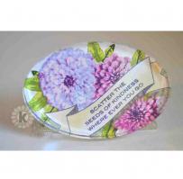 Pink and Lavender Zinnia Paper Weight - Kitchen Sink Stamps