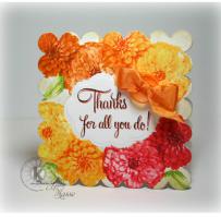 Colorful Zinnia Thank You Card - Kitchen Sink Stamps