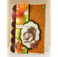 Autumn Squirrel Nuts about You Card - Kitchen Sink Stamps