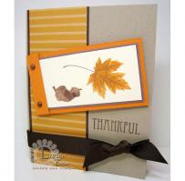 Fall Leaf and Acorns Thankful Card - Kitchen Sink Stamps