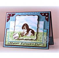 Baseball and Puppy Father's Day Card - Kitchen Sink Stamps