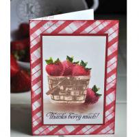 Basket full of Strawberries Thank You Card - Kitchen Sink Stamps