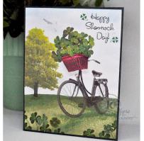 Bicycle filled with Shamrocks St Patrick's Day Card  - Kitchen Sink Stamps