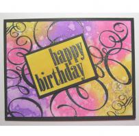 Fun and Playful Water Color Birthday Card - Kitchen Sink Stamps