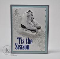 Ice Skates Holiday Greetings card from Kitchen Sink Stamps