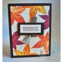 Autumn Leaves Thankful Card - Kitchen Sink Stamps