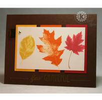 Yellow, Orange, Red Autumn Leaves Grateful Card - Kitchen Sink Stamps