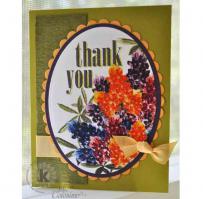 Multi Colored Lupins Thank You Card - Kitchen Sink Stamps