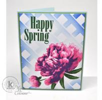 Happy Spring Peony Card - Kitchen Sink Stamps