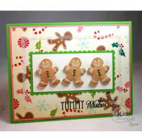 Gingerbread Men Holiday Card - Kitchen Sink Stamps