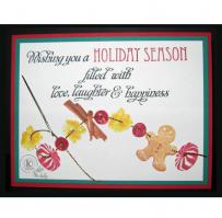 Christmas Garland Gingerbreadman Popcorn Peppermint Cinnamon Stick Holiday Card-Kitchen Sink Stamps