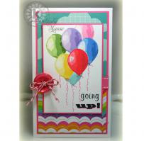 Multi Color Bunch of Balloons Birthday or Encouragement Card - Kitchen Sink Stamps