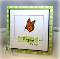 Single Monarch Butterfly Enjoy the Day Card - Kitchen Sink Stamps
