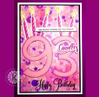 Never To many Candles 93rd Birthday Card - Kitchen Sink Stamps