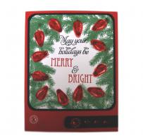 Red Christmas Lights amongst the Pine Branches Holiday Card - Kitchen Sink Stamps