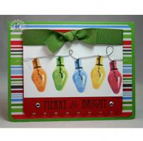 String of Multi Colored Christmas Lights Holiday Card - Kitchen Sink Stamps