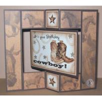 Brown Cowboy Boots Happy Birthday Cowboy Card - Kitchen Sink Stamps