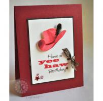 Red Cowboy Hat Happy Birthday Card - Kitchen Sink Stamps